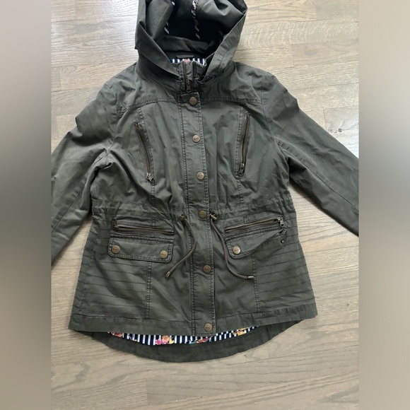 BNCI Green Cargo Jacket with hood women’s size Large - Picture 7 of 12